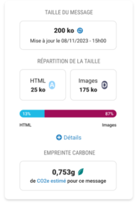 calcul empreinte carbone message plateforme email campaign