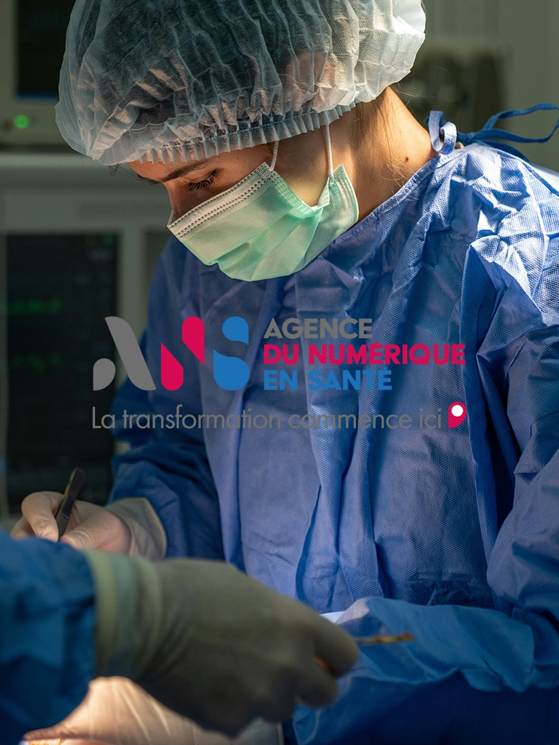 Visuel du cas client ANS avec le logo de l’Agence du Numérique en Santé, illustrant un projet de communication digitale dans le secteur santé.