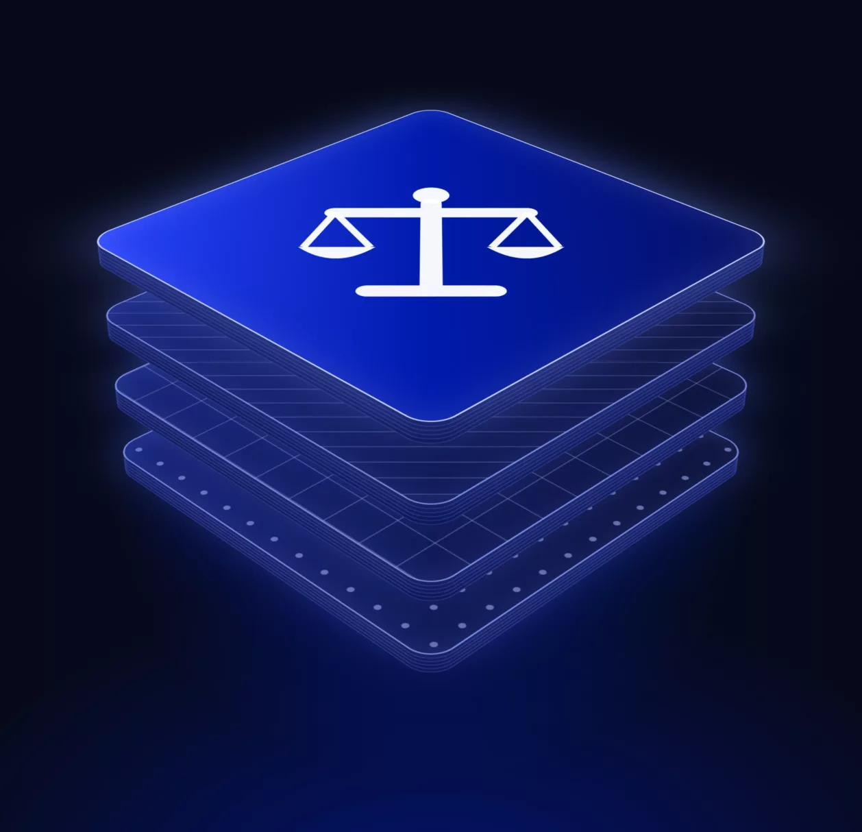 Socle de plaques bleues Dolist surmonté d'une balance, illustration de la page comparatif des logiciels emailing